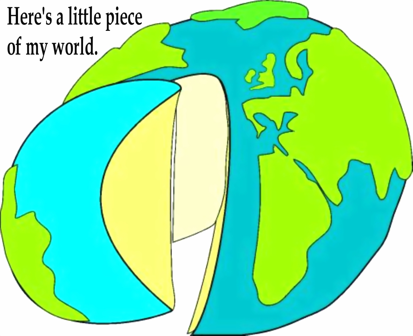 GLOBE - PIECE OF THE WORLD w. text.
