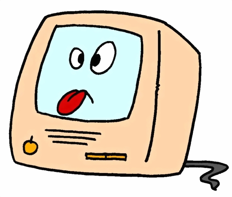 COMPUTER WITH TONGUE OUT